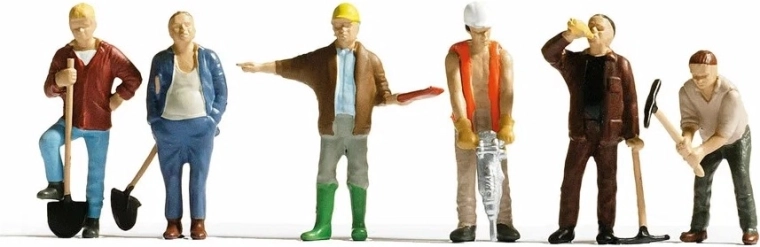 Noch sæt figurer udgravningsarbejdere H0 (6 stk.)