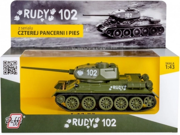 modeltank T‑34 Rudy 102 i skala 1:43