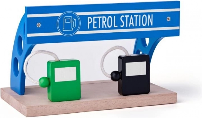 Trælegetøj Benzinstation