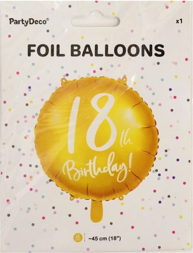 Folieballon tal 18 guld 45 cm