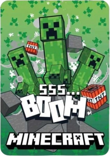 Fleecetæppe Minecraft - 1 stk.
