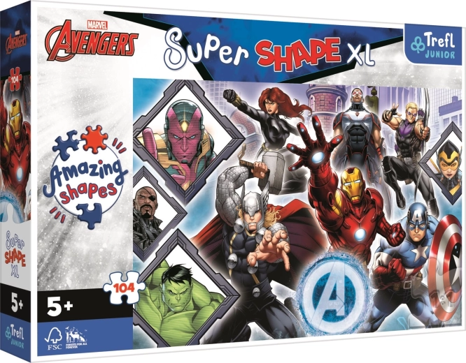 Puslespil 104 brikker XL Super Shape – dine yndlings Avengers