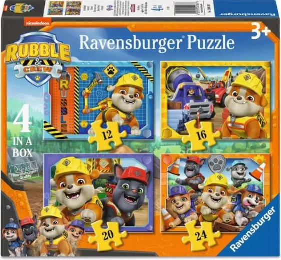Ravensburger puslespil Paw Patrol – Rubble og hans hold 4 i 1 (12–24 brikker)
