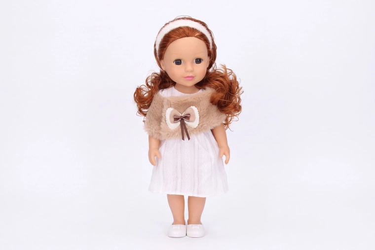 Dukke med pels 36 cm