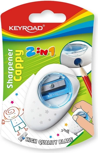 Blyantspidser med viskelæder KEYROAD Cappy 2-i-1