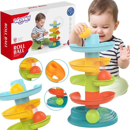 Woopie Baby kuglebane med spiraltårn og 3 bolde