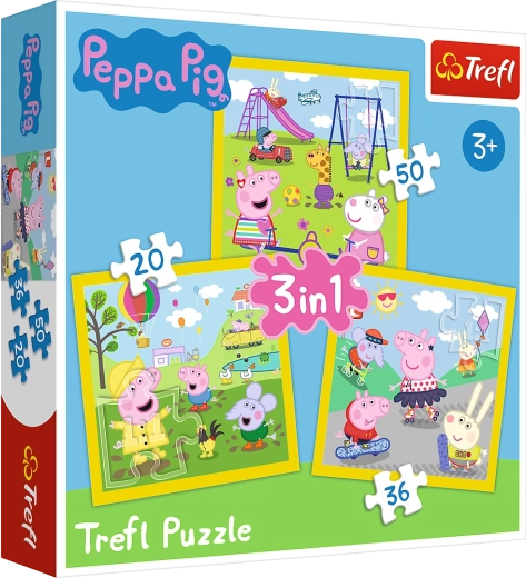 Puslespil 3-i-1 – GRISELINE PEPPA – Peppas glade dag