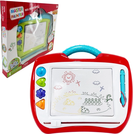 Stor magnetisk tegnetavle med stempler – farverig