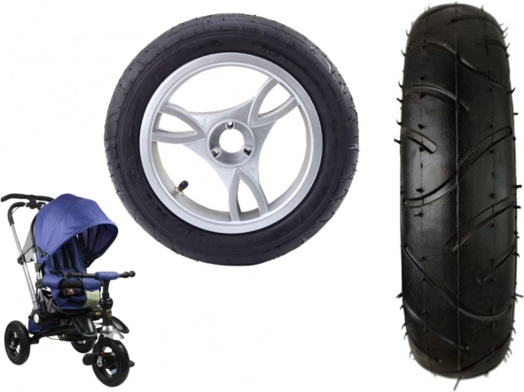 Forhjul i plast med oppusteligt gummidæk til PRO700