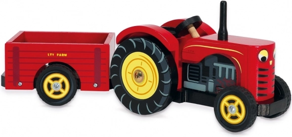 Le Toy Van rød traktor og trailer