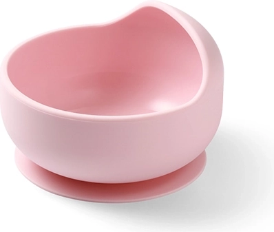 BabyOno silikoneskål med sugekop pink 6 m+