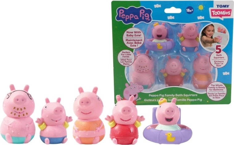 TOMY Peppa Pig sprøjtebadelegetøj, 5 stk.