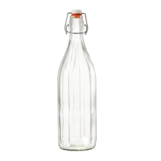 Glasflaske Costolata 1 l med vippe-lukning
