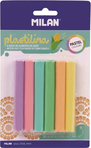 Plastilina 6 stk. pastel