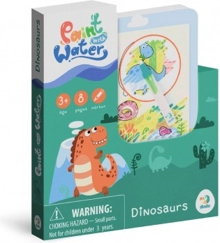 Magisk vandmaling Dinosaurer malebog med blok