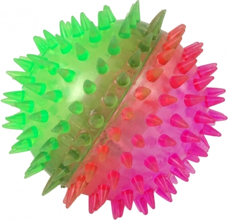 Gennemsigtig pigbold 8,5 cm med tofarvet lys