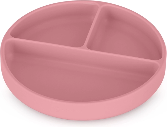 Petite&Mars silikoneopdelt tallerken med sugekop Take&Match dusty rose 6m+