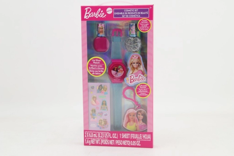 kosmetiksæt Barbie med læbestift og neglelakker