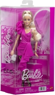 Barbie Deluxe Style modedukke i lyserød kjole med flæse