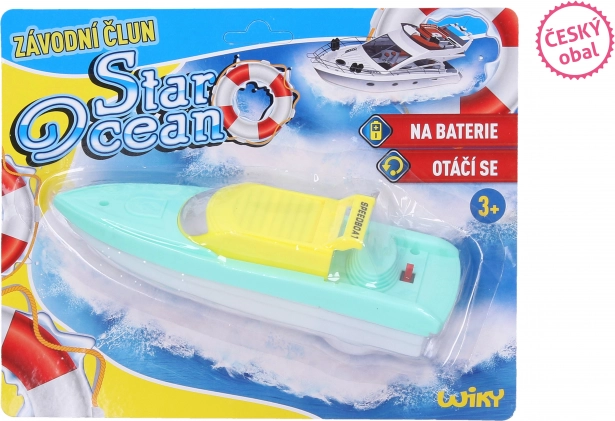 plastisk racerbåd til vand 18 cm på batterier