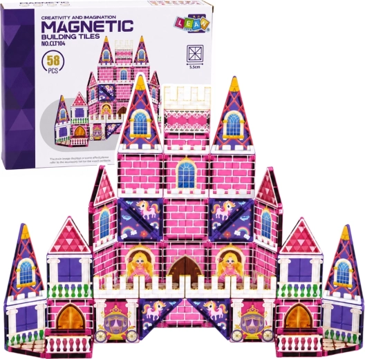 Magnetiske byggeklodser – prinsesseslot, 58 dele
