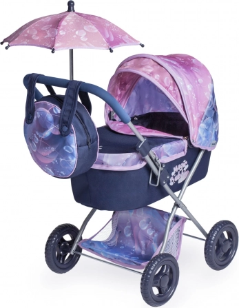 Sammenklappelig dukkevogn med parasol og taske Magic Bubble 60 cm