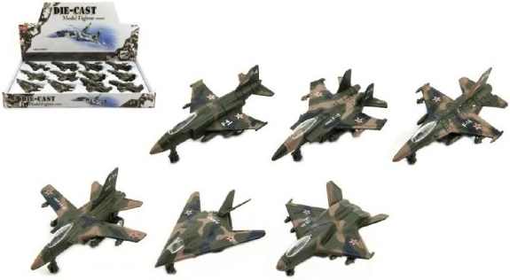 Militært jagerfly i metal og plast 9 cm