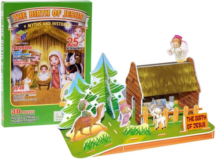 MAGIC PUZZLE 3D-puslespil Krybben i Betlehem 25 brikker