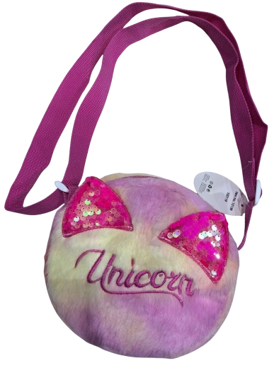 Rund børnetaske Unicorn med palietører