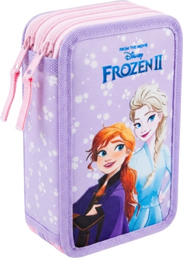 Tredelt komplet penalhus til skolen Frozen II Isriget, rosa-lilla