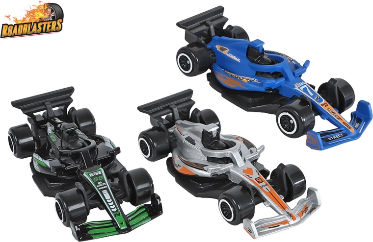Metalformelbiler Roadblasters 7,5 cm - sæt med 3 stk.