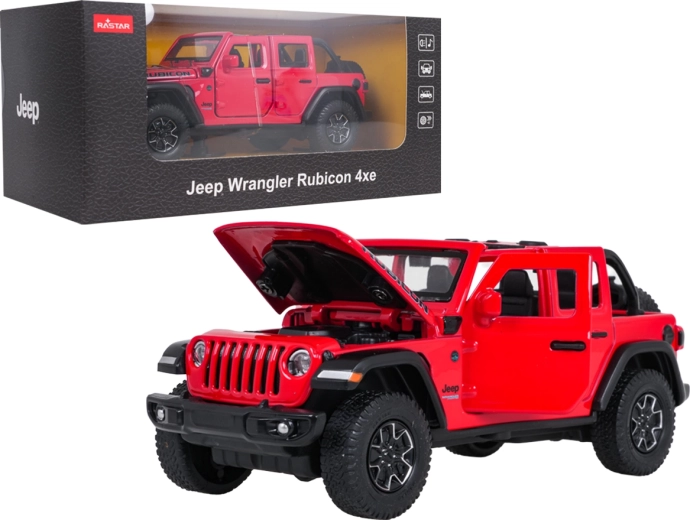 Metalmodel Jeep Wrangler Rubicon 1:32 rød RASTAR