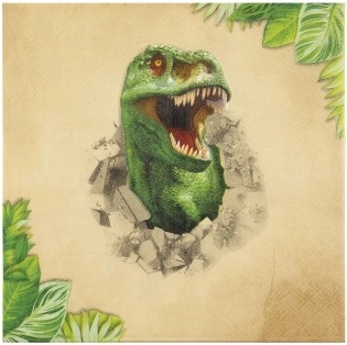 Papirservietter med Dino-motiv, 12 stk.