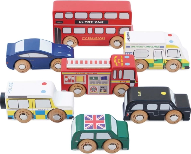 Le Toy Van træsæt med biler – London