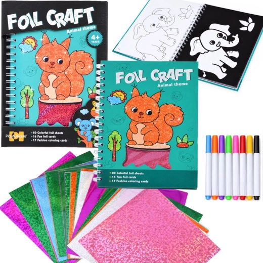 Kreativ holografisk malebog 2i1 dyr (Foil Craft)