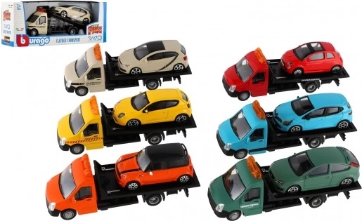 Bburago autotransporter med bil 1:43, metalmodel 21 cm, flere farver