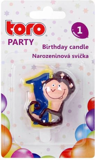 Kagelys tal 1 med abe TORO 5 cm