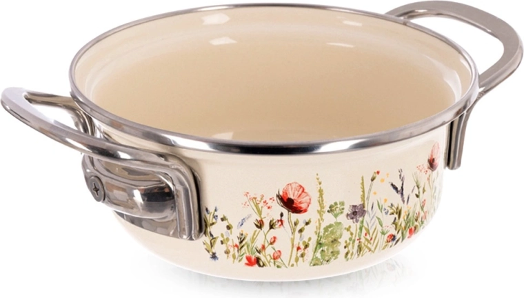 Cremefarvet emaljeret gryde Maki 14 cm, 600 ml