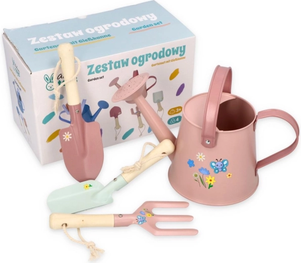 Lyserødt sæt med haveredskaber til børn Adam Toys - 1 stk.