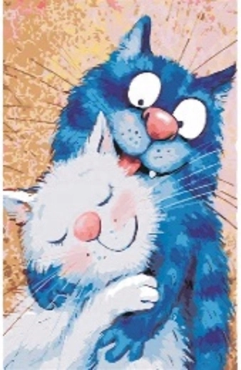 Norimpex mal efter tal Elskende katte 40 x 50 cm