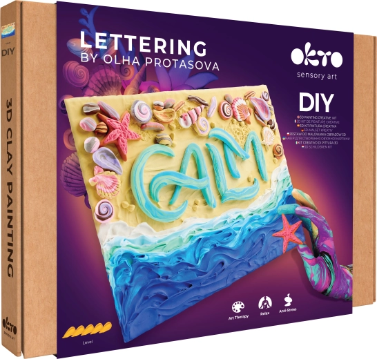 Okto Lettering kreativt sæt med air clay-masse Calm 30 × 40 cm