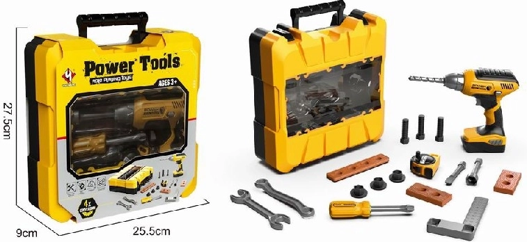 Børnekuffert med værktøj og boremaskine