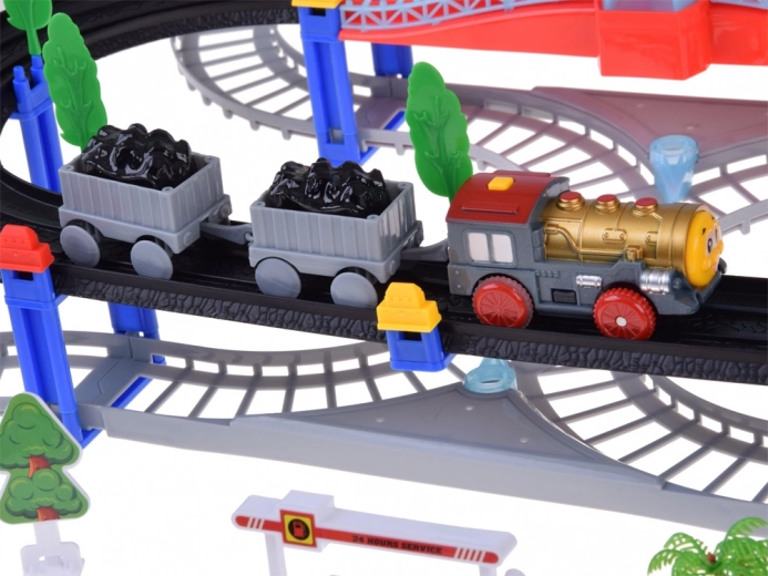 Lokomotiv med vogne og realistiske effekter