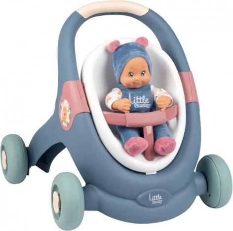 Gåvogn 3-i-1 med dukke Little Smoby