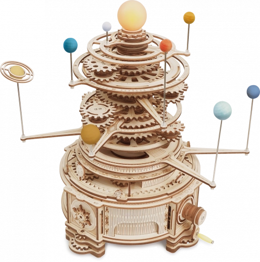 Træmekanisk model af solsystemet ROKR Orrery 3D-puslespil