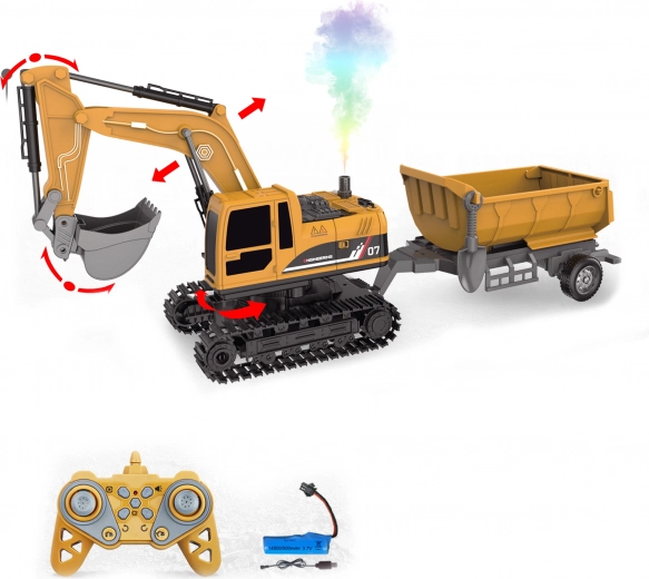 Gravemaskine 4-i-1 med trailer med fjernbetjening 45 cm
