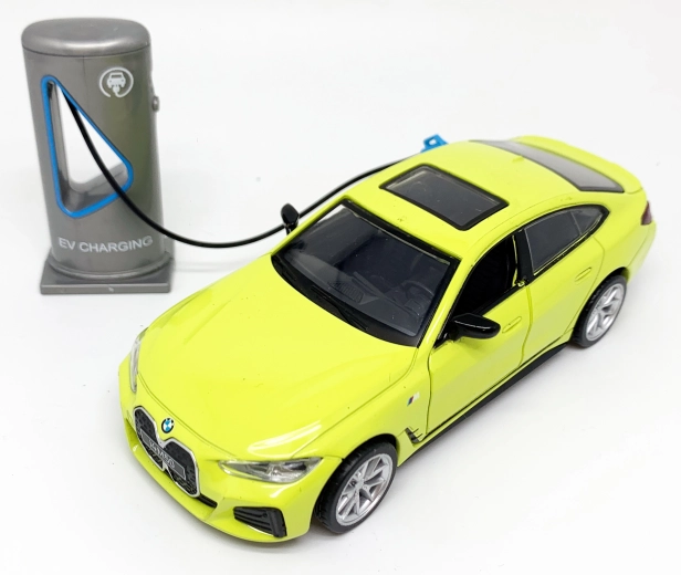 BMW I4 M50 metalmodel i målestoksforholdet 1:34