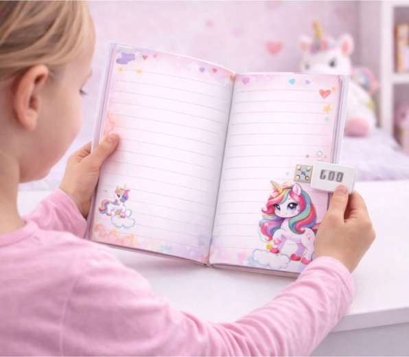 Farverige sider og melodi ved oplåsning