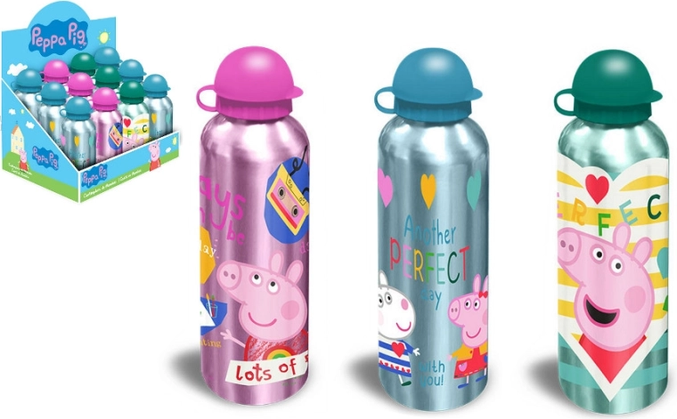 Aluminiumsdrikkeflaske med PEPPA PIG-motiv, 500 ml