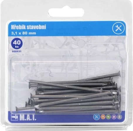 Byggesøm 80 × 3,1 mm, 40 stk.